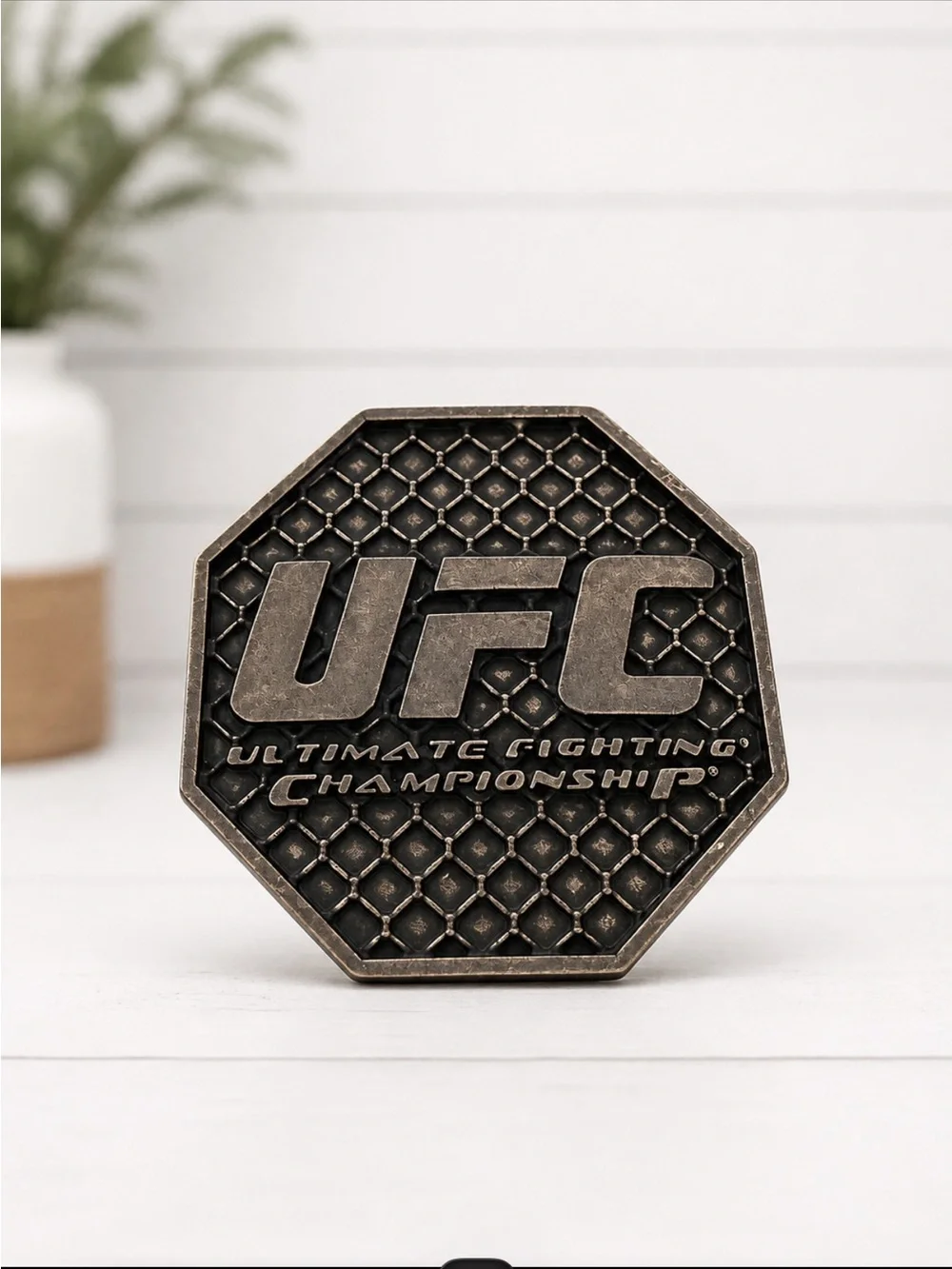 UFC Ultimate Fighting Championship Bronze Colored Octagon Belt Buckle